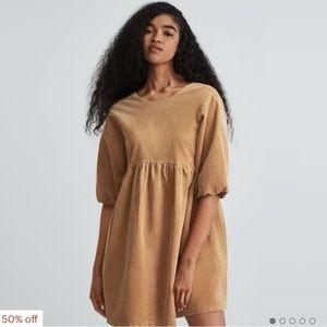 Everlane corduroy minidress, brown, size M